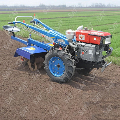 For 8HP 15HP 22HP Mini diesel Walking Hand Tractor Tiller Agricultural Walking Tractor Tiller Cultivator