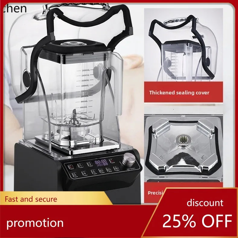 HXL Smoothie Machine for Milk Tea Shops with Cover, Silent Juicer, Blender, Ice Crusher