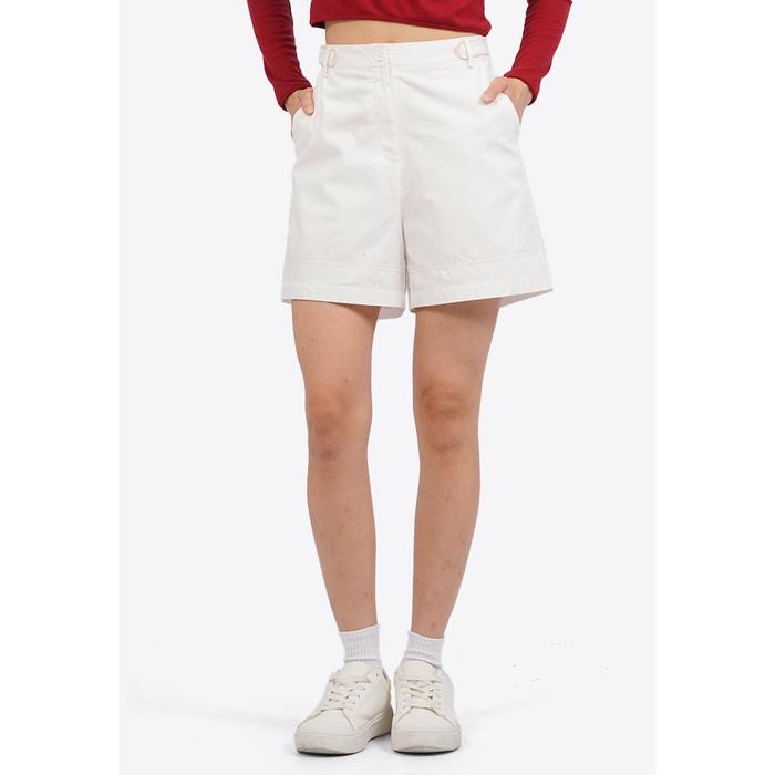COLORBOX Short Pants with Button Details on Waist Off White