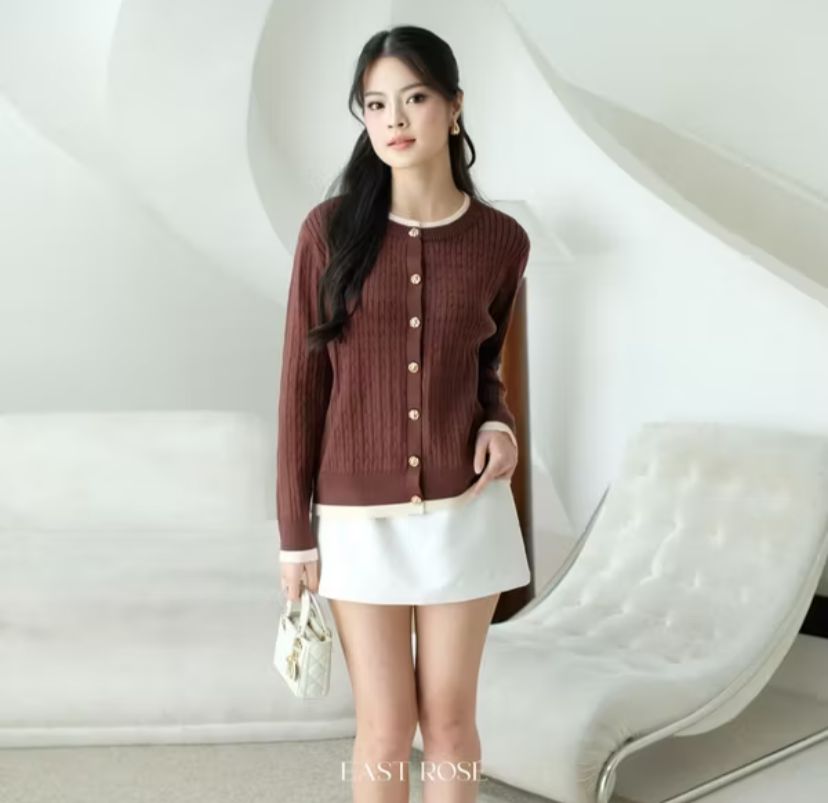 [EastRose] Blanche Cardigan | Cardigan Rajut Wanita | Kancing Kristal Elegan Old Money