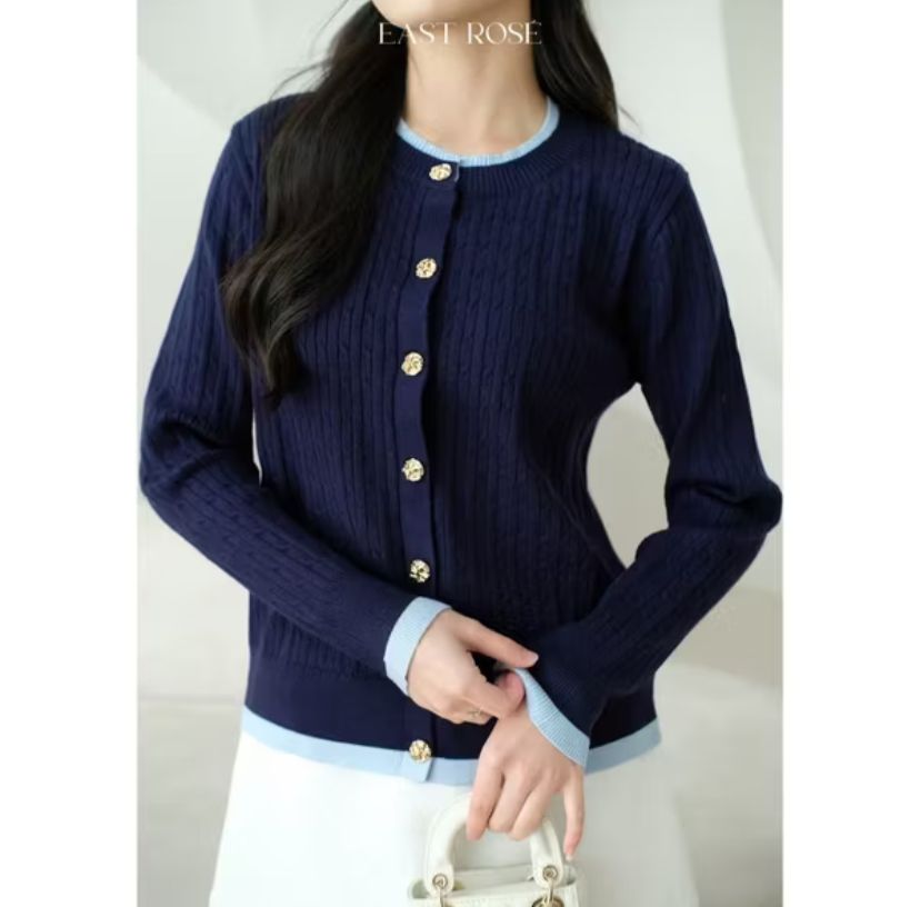 [EastRose] Blanche Cardigan | Cardigan Rajut Wanita | Kancing Kristal Elegan Old Money