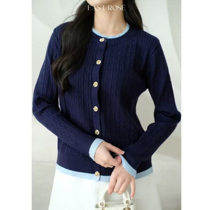 [EastRose] Blanche Cardigan | Cardigan Rajut Wanita | Kancing Kristal Elegan Old Money