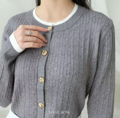 [EastRose] Blanche Cardigan | Cardigan Rajut Wanita | Kancing Kristal Elegan Old Money