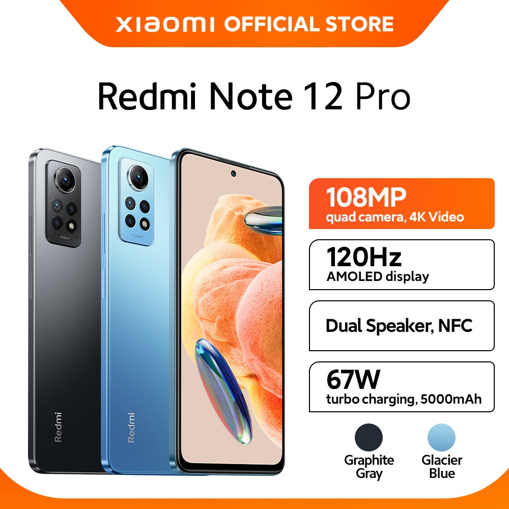 Xiaomi Redmi Note 12 Pro (6GB/128GB) | (8GB/256GB) Kamera Quad 108MP 120Hz Layar AMOLED