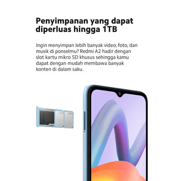 Official Xiaomi Redmi A2 Total RAM hingga 3GB 8MP AI Dual Kamera Layar HD+ 6,52" 5000mAh