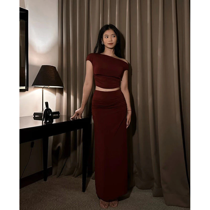 ELEVENBASIC - GWEN SET | ONE SET & TOP ONLY | SETELAN WANITA ONE SHOULDER OFF SHOULDER STRETCHY BISA DIBELI