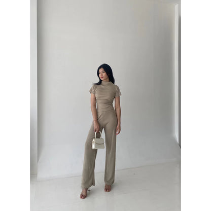 [ELEVENBASIC] EMMA KNIT SET | ONE SET TURTLE NECK | SETELAN WANITA ROK & CELANA RAJUT