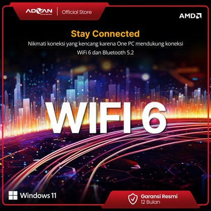 Advan komputer All In One PC AIO OnePC AMD RYZEN 5 5500U 8+512GB Windows 11 24 Inch Full HD 99% SRGB