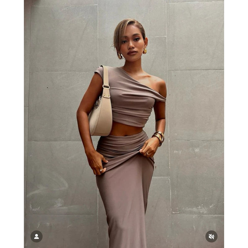 ELEVENBASIC - GWEN SET | ONE SET & TOP ONLY | SETELAN WANITA ONE SHOULDER OFF SHOULDER STRETCHY BISA DIBELI