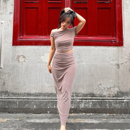 ELEVENBASIC - GWEN SET | ONE SET & TOP ONLY | SETELAN WANITA ONE SHOULDER OFF SHOULDER STRETCHY BISA DIBELI