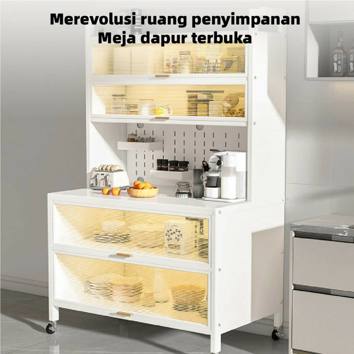 Rak Lemari Dapur/Rak Oven Microwave / Rak Kabinet Dapur/Rak Dapur Anti Debu/ Lemari Dapur Dengan Pintu/Rak dapur