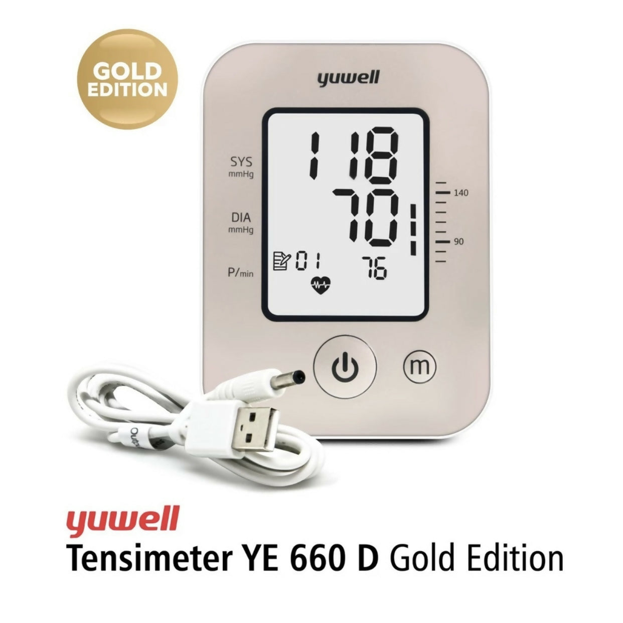 ￼Tensimeter digital yuwell 660 D Gold Edition With USB