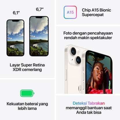 Apple iPhone 14 Plus 256GB, Blue Garansi Resmi iBox