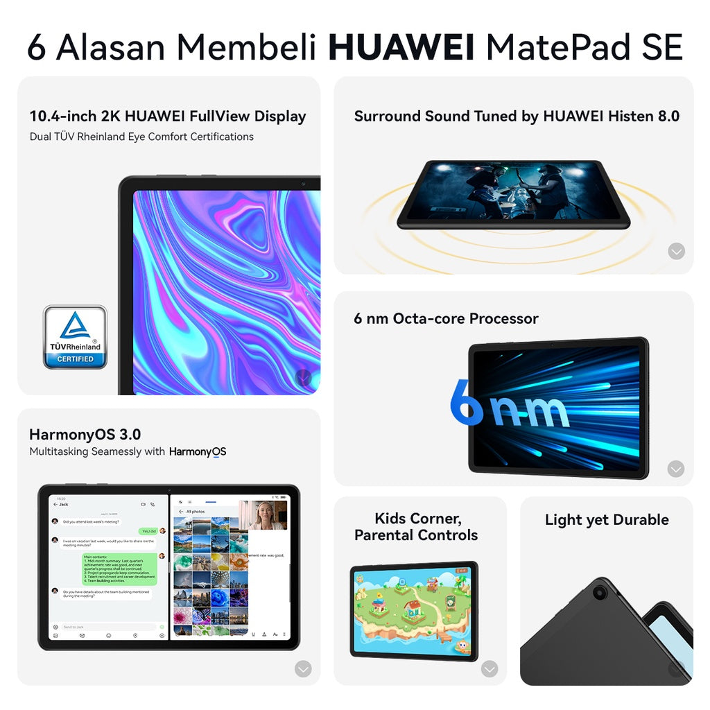 HUAWEI MatePad SE 10.4" Tablet [3+32GB] | 2K Eye Comfort HUAWEI FullView Display | Surround Sound | HarmonyOS