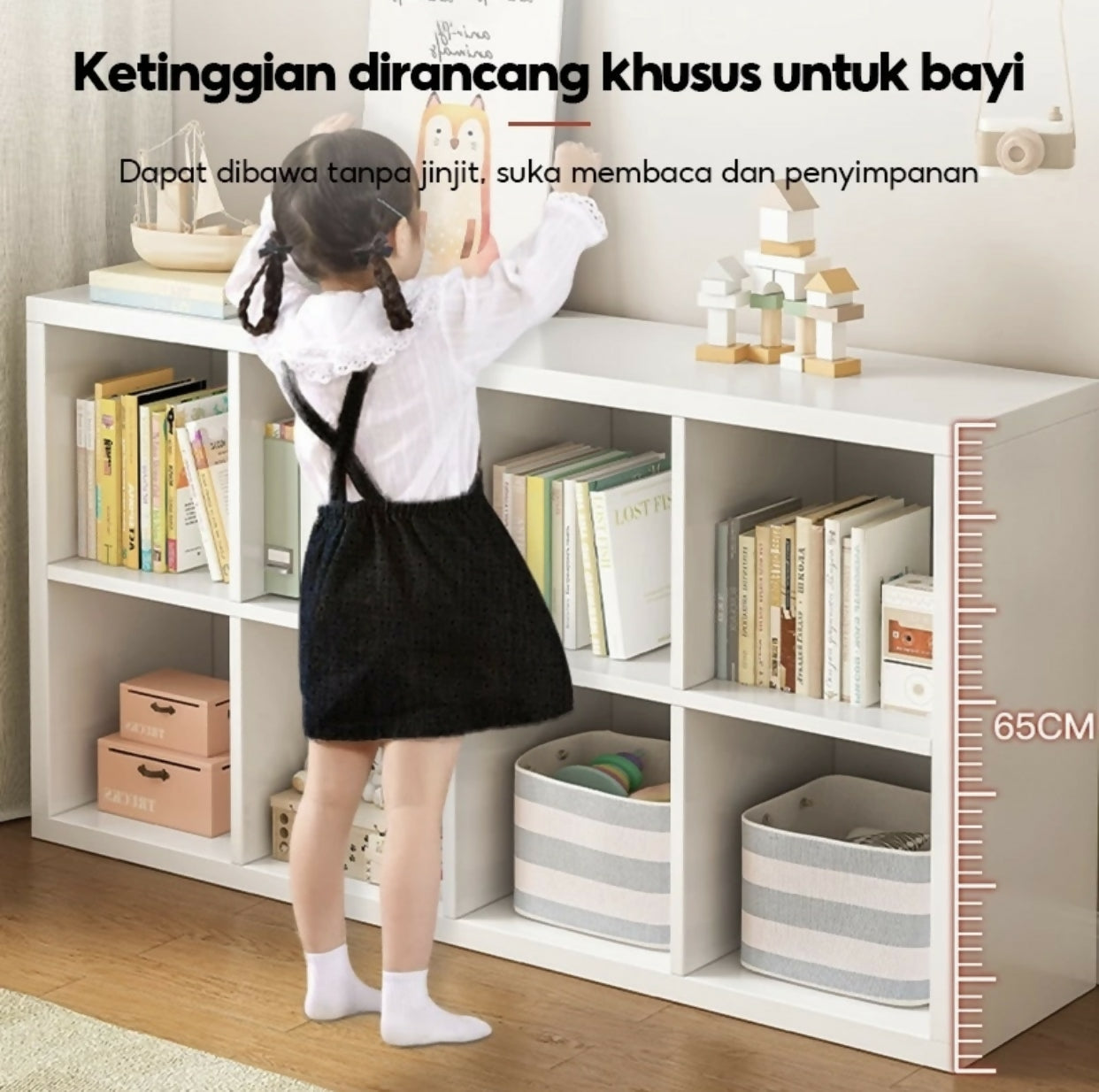 Rak buku anak, rak penyimpanan, lemari buku, lemari penyimpanan, rak buku