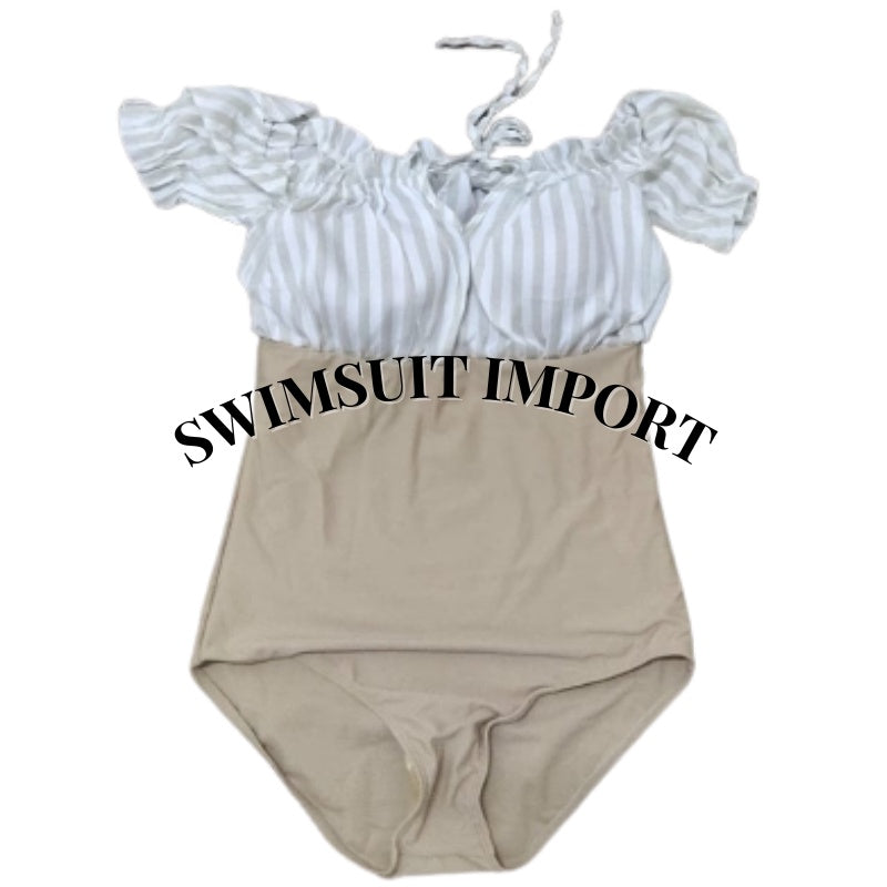 Swimsuit Motif Kotak Lengan Karet Import