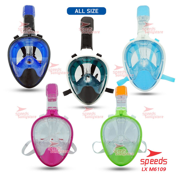 Snorkling Masker Snorkel Diving Mask Full Face Tali Karet M6109