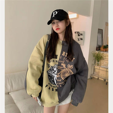 Sweater Crewneck Kombinasi Teen Shining