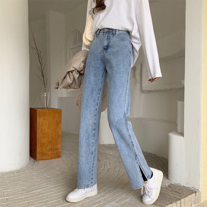 Celana Jeans Panjang Lurus Korean Style