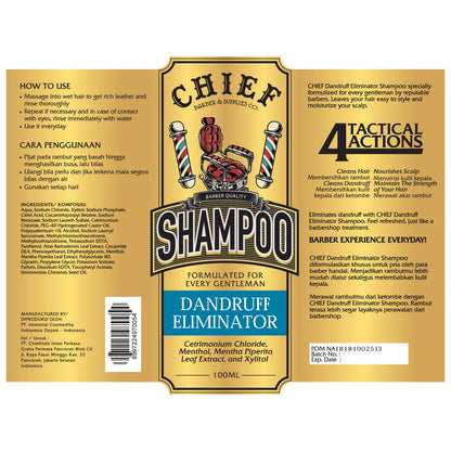 CHIEF SHAMPOO MINI DANDRUFF ELIMINATOR - Shampo Pria Anti Ketombe 100ml