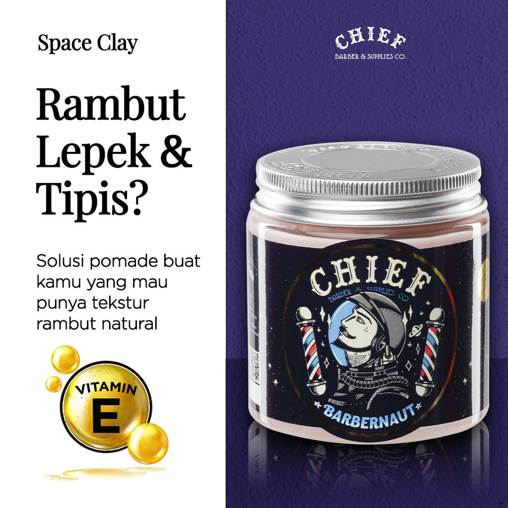 CHIEF SPACE CLAY - Men's Hair Styling Waterbased Clay 4oz