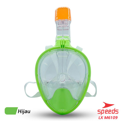 Snorkling Masker Snorkel Diving Mask Full Face Tali Karet M6109