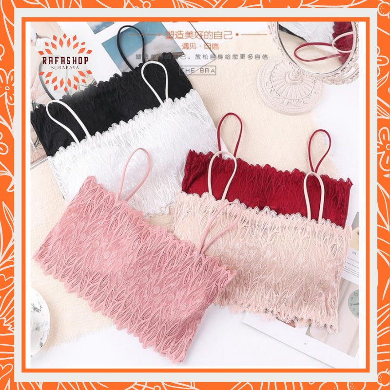 Bra CropTop Simple Motif Daun