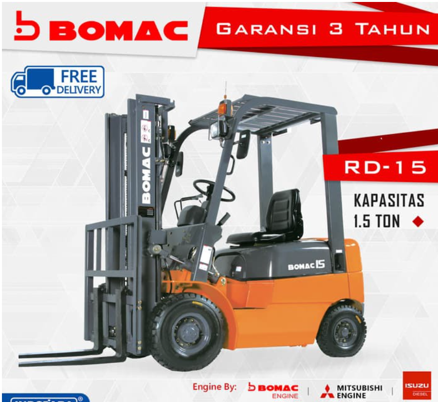 Bomac Forklift Diesel 1.5T RD15A-IC240