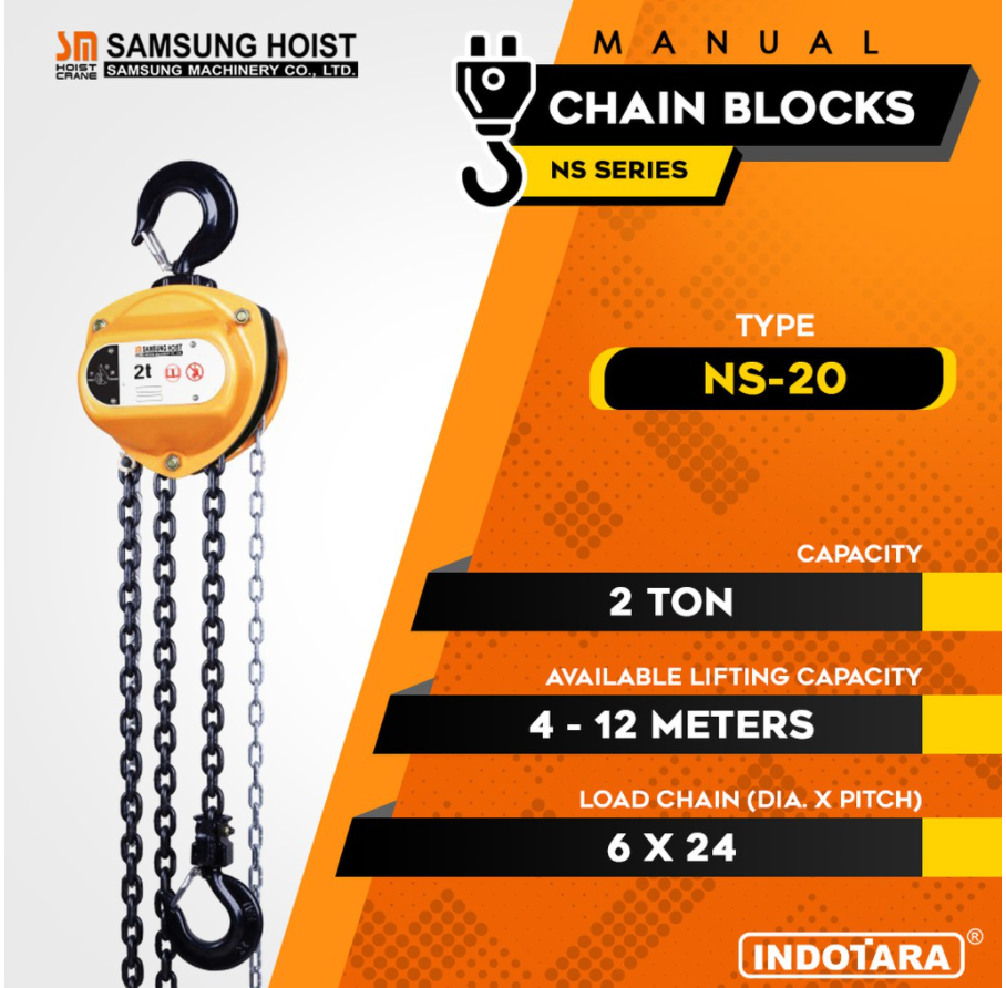 Manual Chain Block Katrol Takel 2 Ton Samsung NS-20