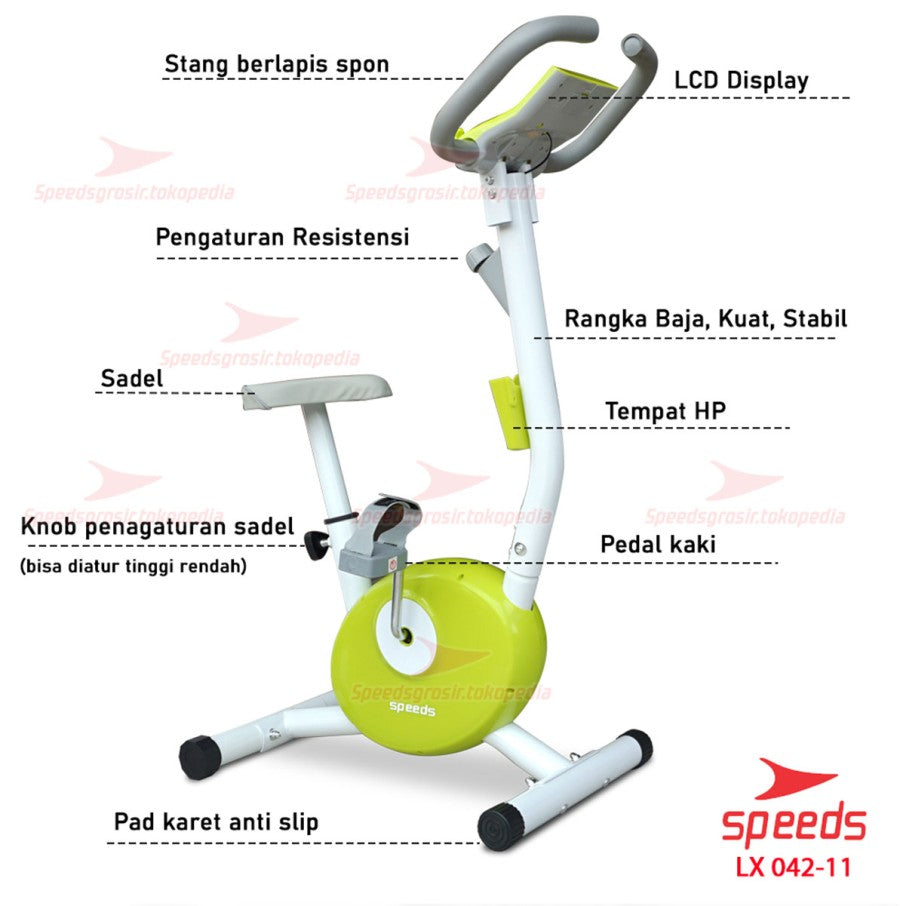 Fitness Statis Exercise Belt Bike 042-11-Hijau