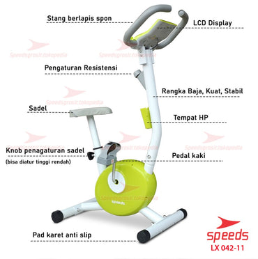 Fitness Statis Exercise Belt Bike 042-11-Hijau