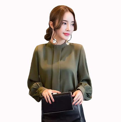 Blouse Tangan Panjang Wanita Gaya Korea Model Terbaru