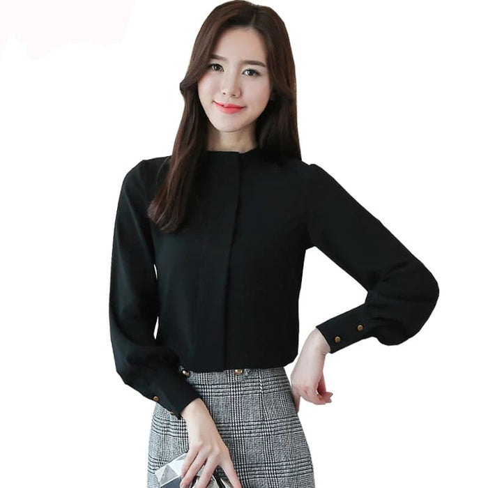 Blouse Tangan Panjang Wanita Gaya Korea Model Terbaru