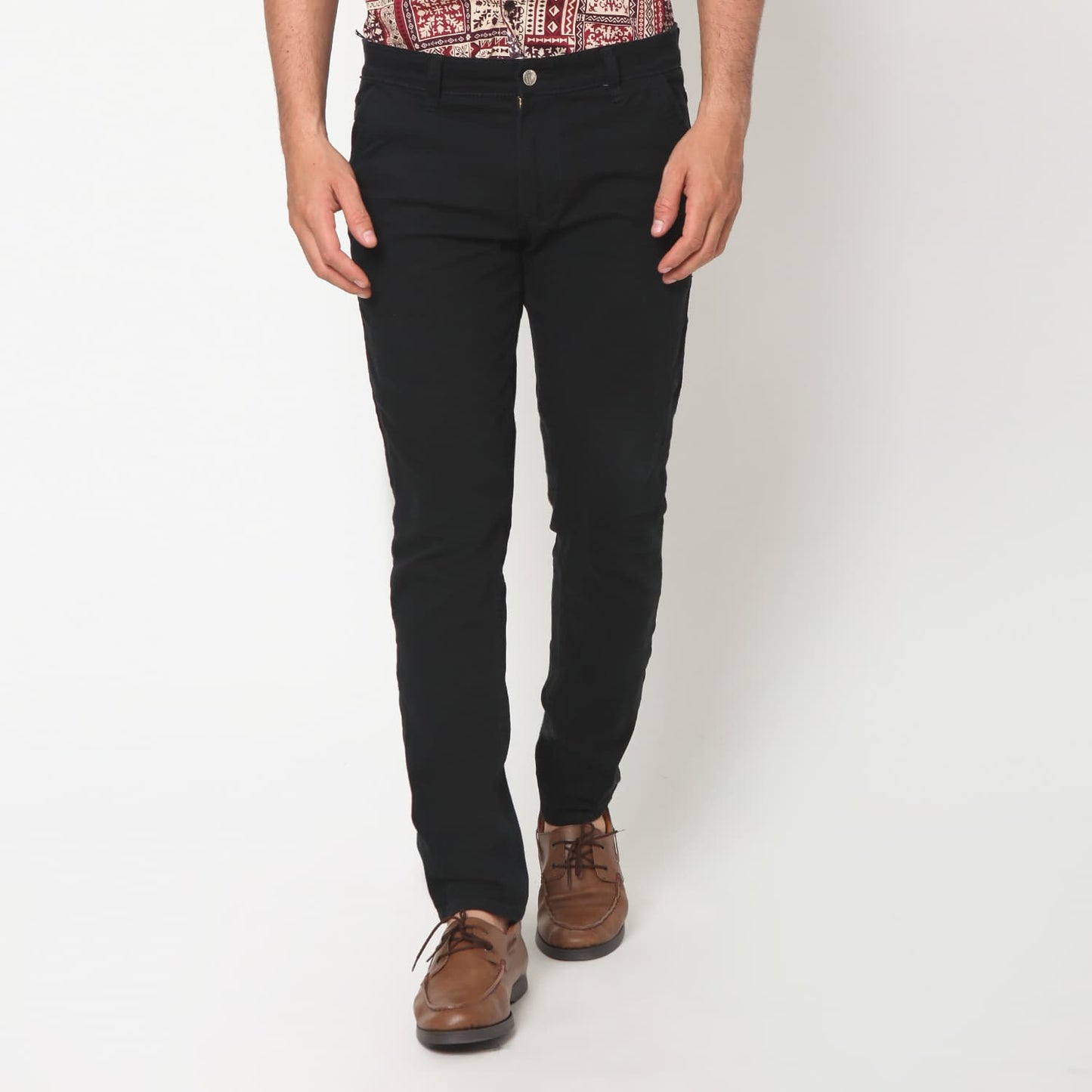 VENGOZ Celana Chino Pria Slim Fit - Black - Hitam,30