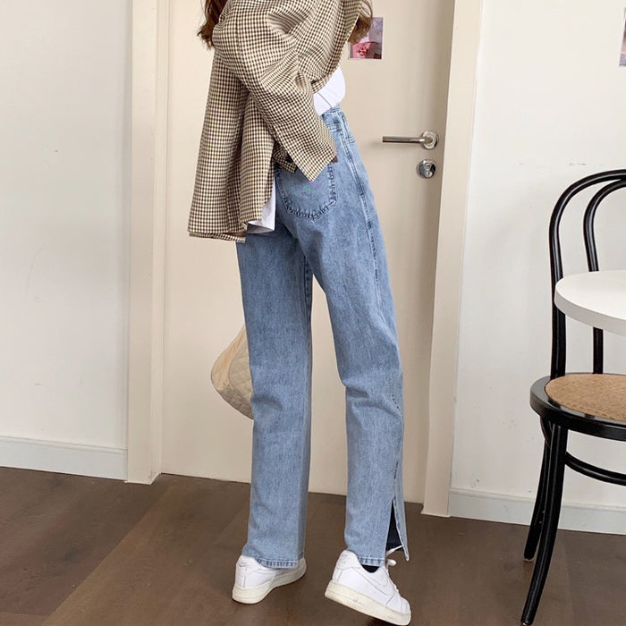 Celana Jeans Panjang Lurus Korean Style