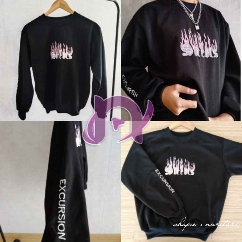 Sweater Crewneck Bordir Streets Excursion