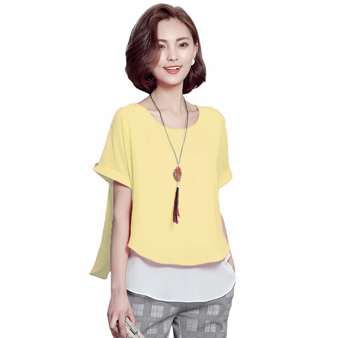 Korean Style Double Layer Blouse - Ivanka -