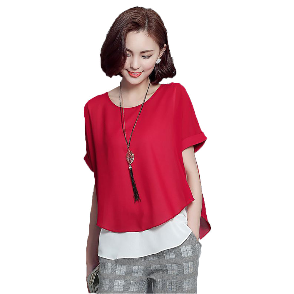 Korean Style Double Layer Blouse - Ivanka -