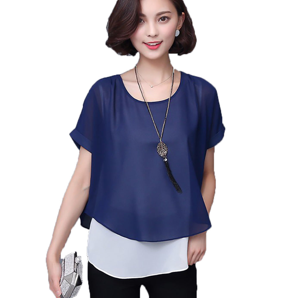 Korean Style Double Layer Blouse - Ivanka -