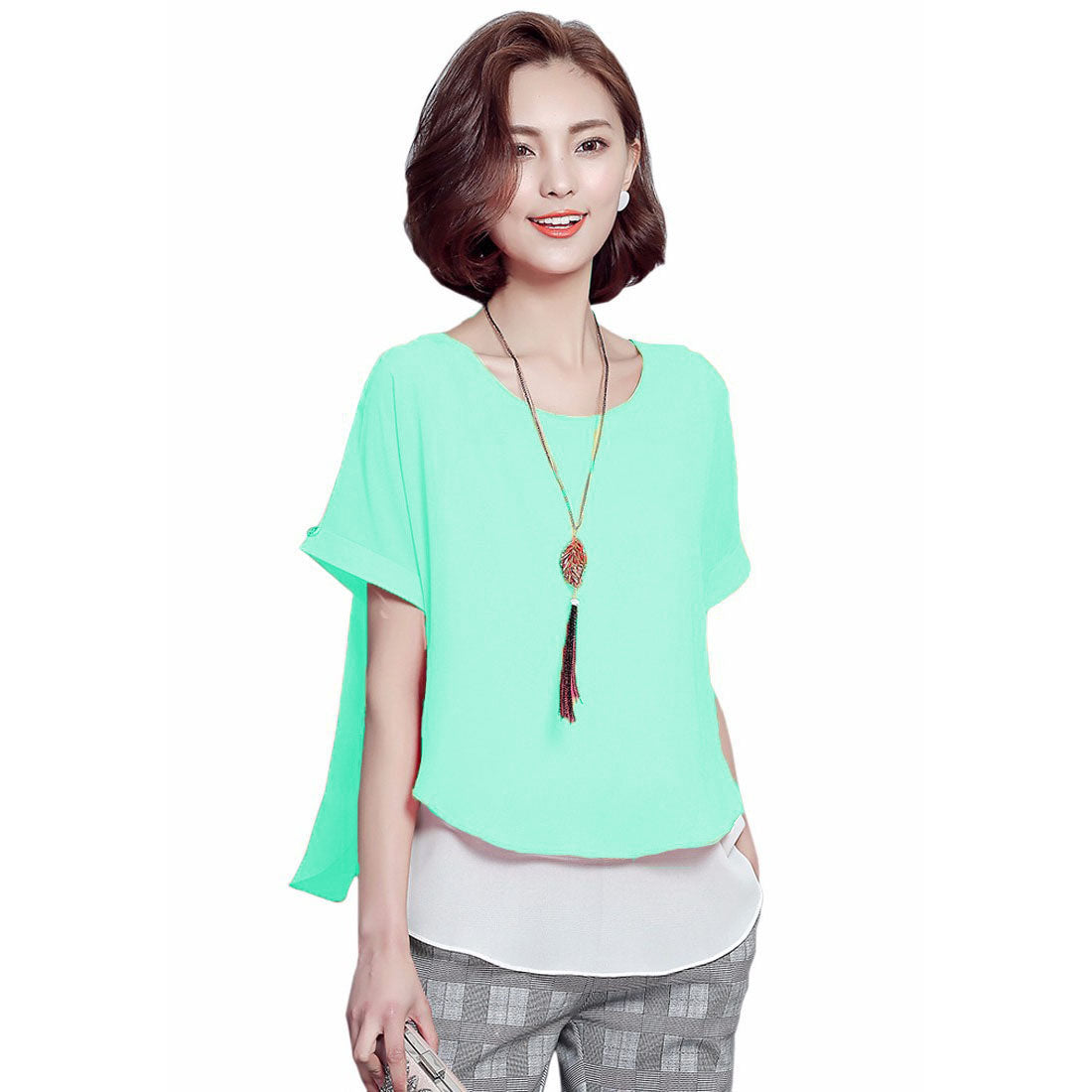 Korean Style Double Layer Blouse - Ivanka -