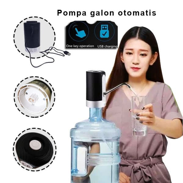 Q2 Pompa Galon Otomatis Elektrik + USB Charging