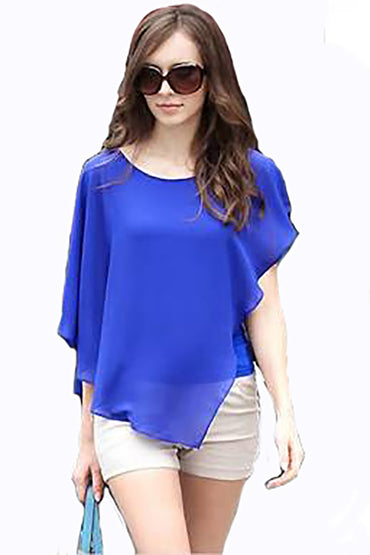 Blouse Sifon Kombinasi Spandek Model Sayap